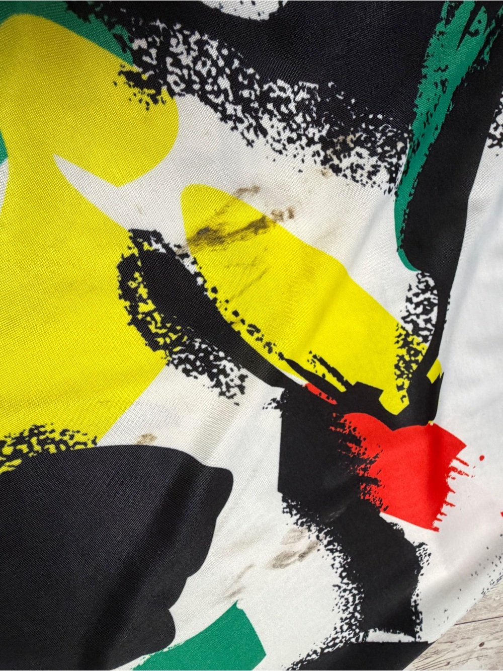 Abstract Brushstroke Midi Skirt in Black, White, Yellow, Red, Green - Picture 8 of 8